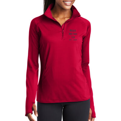 Ladies Whiskers Club Sport-Wick Stretch 1/4 Zip Pullover  (dark logo) Thumbnail